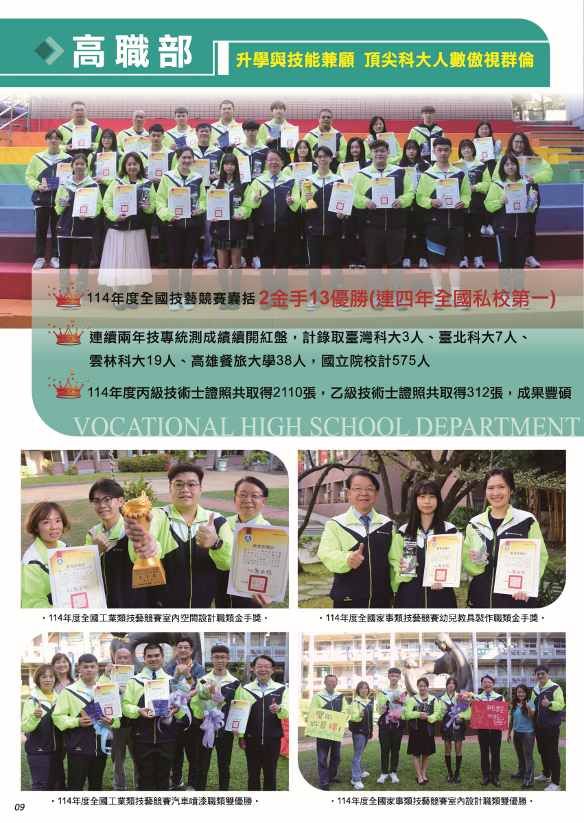 技藝班與各科系證照實績-僑泰高級中學招生資訊